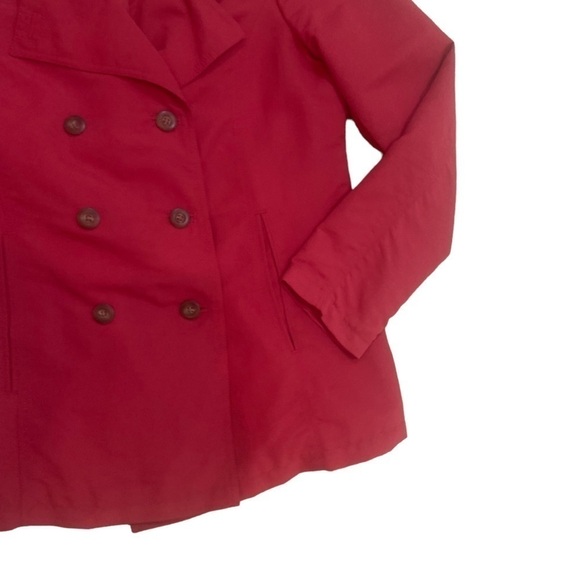 Eddie Bauer polyester cranberry outer pea coat style jacket lined size medium - Picture 8 of 14